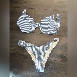 Weworewhat vintage Demi micro stripe top and Delilah micro stripe bottom